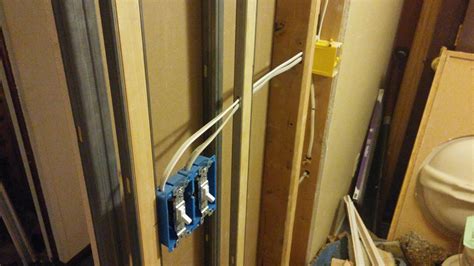 electrical boxes for pocket doors|electrical wiring for pocket door frame.